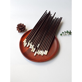 Mua Đũa gỗ Trắc đen tròn 25cm - Đầu gắn ốc ( 5 đôi /Túi) - Đũa gỗ tự nhiên cao cấp