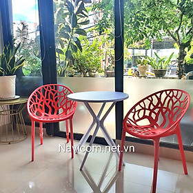 Bộ bàn ghế sân vườn decore  hiện đại (nhựa đúc nhiều màu)