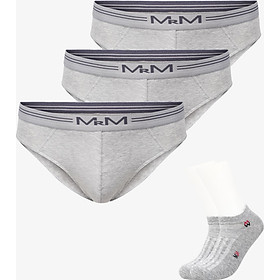 Combo 3 Quần Lót Nam Quần Sịp Nam Sợi Cotton Cao Cấp MRM FASHION 1 Màu TẶNG Đôi Tất Nam Cao Cấp