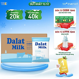 Thùng 48 bịch sữa tươi tiệt trùng vị tự nhiên Dalatmilk 220ml 220ml x 48