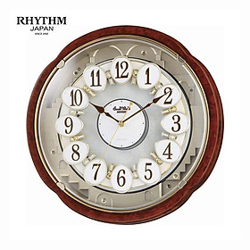 Đồng hồ treo tường RHYTHM 4MH828WD23 - Nâu , Kích thước 38.5 x 38.5 x 11.5cm (Magic Motion Clocks)