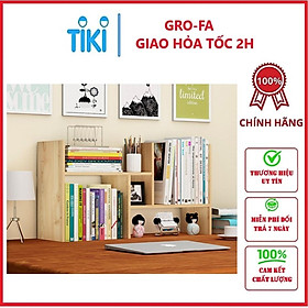 Kệ Sách Gỗ Để Bàn Lắp Ghép 6 Thanh - Hàng chính hãng 