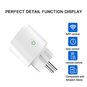 WiFi Smart Socket EU Standard Mobile Phone Voice Control Plug Work With Alexa Google Home