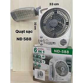 Quạt tích điện  NĐ 588 siêu mát, có đèn led