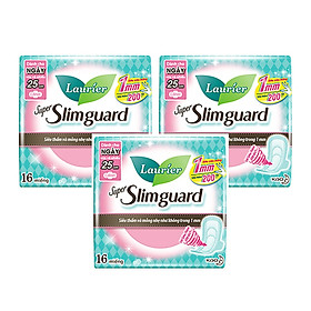 Combo 3 gói Băng Vệ Sinh Ban Ngày Laurier Super Slimguard Siêu Mỏng Cánh