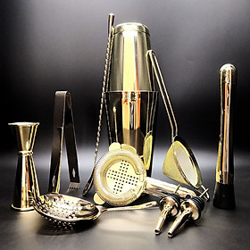 Mua Sét 11Dụng Cụ Pha Chế Cao Cấp Inox #304 - Màu Gold  - Thép Không Gỉ   HÀNG LOẠI 1  