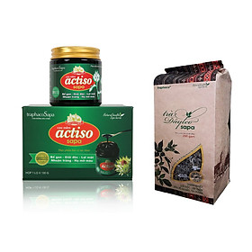 Bộ Cao Actiso 130g + Trà thảo dược dây leo 200g, Thực phẩm bảo vệ sức khỏe giúp Thanh nhiệt, mát gan, giải độc, an thần, bảo vệ dạ dày, hành tá tràng, Độc quyền của Traphaco Sapa