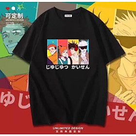 Áo Thun Tay Lỡ unisex Đen In Hình Anime Jujutsu Kaisen Gojo Satoru mẫu HOT giá siêu rẻ