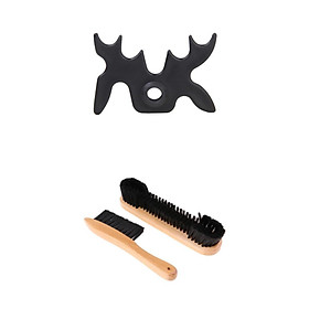 Pair Rail and Felt Brush Cleaner Cleaning Tool for Snooker Billiard Tables with 1 Complimentary Black Moosehaed Pool Cues Bridge