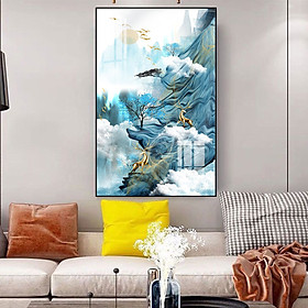 Mua Tranh Treo Tường Phòng Khách Đẹp - Tranh Canvas Những Chú Hươu Trong Thiên Nhiên