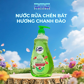 Chai nước rửa chén bát Gleaming Hương Chanh Đào 1L