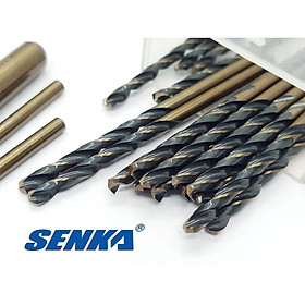 4.2mm, 1 hộp 20 mũi khoan thép inox senka vàng đen cao cấp công nghệ đức size 4.2 ly