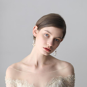 Women Gold Plated Crystal Beads Drop Dangle Earrings Wedding Bridal Jewelry