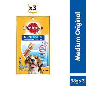 Hình ảnh Bộ 3 bánh xương chó cỡ trung bình Pedigree Dentastix 98g