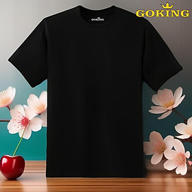 Áo thun nam thoát nhiệt Nhật Bản GOKING, chất liệu tự nhiên 100 cotton thoáng mát, thấm hút mồ hôi - Đen - XL