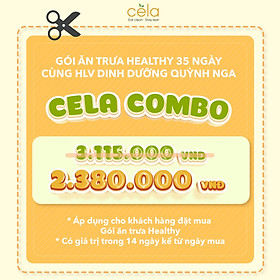 Combo 35 suất ưu đãi của chuỗi cửa hàng celadetox chuyên đồ ăn healthy được thiết kế bởi huấn luyện viên dinh dưỡng