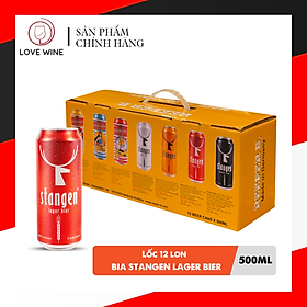 Lốc 12 lon bia Stangen Lager Beer 5.4% 