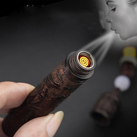 Mua Hộp Quẹt Điện Thổi Chiết Hỏa Từ Kiểu Phim Kiếm Hiệp Độc Đáo Chạm Khắc Tinh Xảo  Bật Lửa Thổi Chiết Hỏa Tử Gỗ Đàn Hương Kèm Cáp Sạc