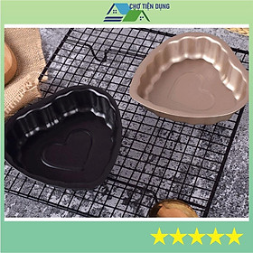 Mua Khuôn Tart Trứng Nướng Bánh Hình TIM Chống Dính Đường Kính 13 Cm Màu Đen - SMALLHEARTMOU