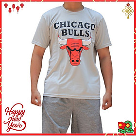 Áo thun bóng rổ NBA Chicago Bull chất vải mè Thái thoáng mát