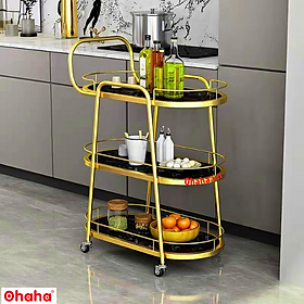 Mua KỆ TRANG TRÍ PHÒNG BẾP SANG TRỌNG CÓ BÁNH XE CAO CẤP OHAHA - KTT022