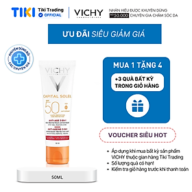 Kem chống nắng bảo vệ, giảm lão hóa Vichy Capital Soleil 3in1 Anti-Aging SPF50 50ml