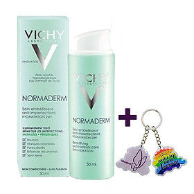 Kem Dưỡng Giúp Giảm Mụn, Giảm Bóng Dầu, Dưỡng Ẩm VICHY Normaderm TRI-ACTIV (50ml) - TẶNG MÓC KHÓA