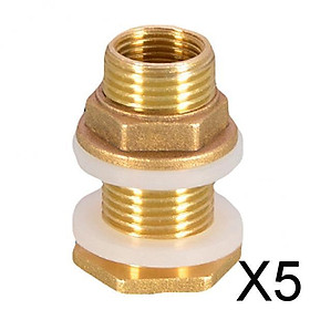 5xSolid Brass Water Tank Connector Garden Fittings M1/2'' M3/4'' M1'' DN15