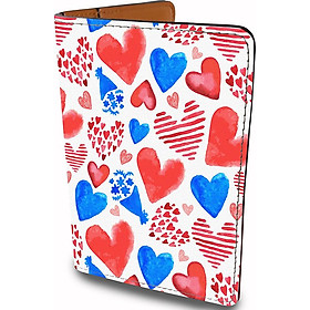 Bao Da Hộ Chiếu Du Lịch Và Thẻ Phụ Kiện Thời Trang Hoạ Tiết TRÁI TIM - HEART Cute - Passport Cover Holder - Ví Passport Thiết Kế Đa Năng - Tiện Lợi - PPT169