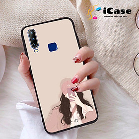 Ốp lưng iCase dành cho Vivo U10 chất liệu viền dẻo lưng cứng nhám TPU có hai lỗ xỏ dây đeo in nổi 4D hình bộ sưu tập Girl Cute 27