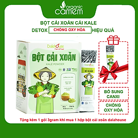 Bột cải xoăn hữu cơ sấy lạnh Dalahouse - Hộp 20 gói 3gr tiện lợi - Đào thải độc tố, chống ô xy hóa, bổ sung can xi hữu cơ cho cơ thể