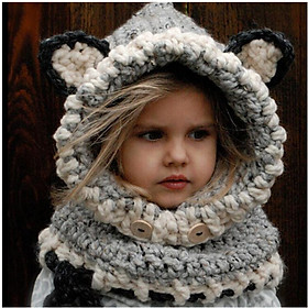 Mùa đông Khủng Long Mũ cho Bé Chập Chững Biết Đi Trẻ Em Fox Len Mũ Mũ Vải Mũ Trùm Khăn Mũ Trai Cô Gái Đáng Yêu Động Vật Phim Hoạt Hình mũ 1-7 t - one