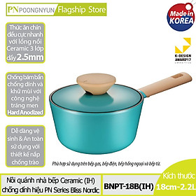 Quánh nhôm PoongNyun BNPT-18B(IH)- Size 18cm - Xanh Ngọc Lam