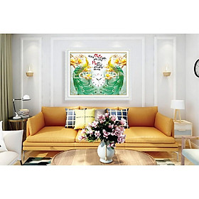 Mua Tranh Đính Đá Cha Mẹ LV157  68x53cm chưa đính