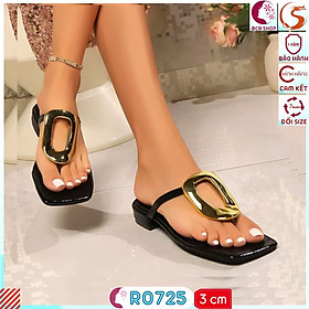 Dép Xỏ Ngón Nữ Bản Lớn Cao 3cm RO725 ROSATA - Thiết Kế Nổi Bật - Nâng Tầm Phong Cách