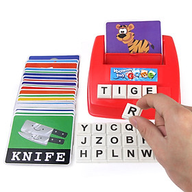 Matching Letter Game Alphabet Word Spelling and Recognition with 26pcs Capital Letter Blocks 30pcs Word Cards Preschool