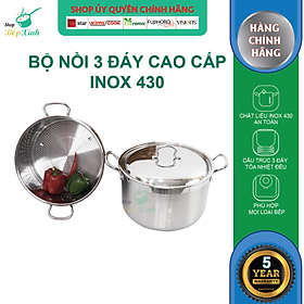 Mua Bộ 2 Nồi Xửng 3 Đáy Nắp Inox Fivestar ST30-3D 30cm