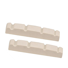 2pcs White 4 String Pre-slotted Nut Electric Jazz Bass Nut for Guitar Maker 44x5.8x8mm