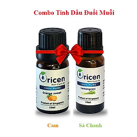 Combo Tinh Dầu Đuổi Muỗi Oricen - Sả Chanh + Cam Mỹ