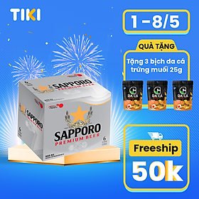 Bia Sapporo Premium - Thùng 6 lon 650ml