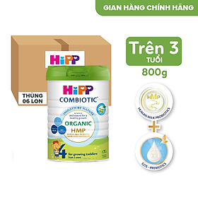 Thùng 6 lon Sữa bột công thức HiPP 4 Organic Combiotic 800g (6 lon x 800g)