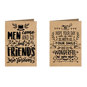 Thiệp tình bạn, thiệp chúc mừng - Combo 2c thiệp Greenwood giấy Kraft (491)