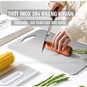 Mua Thớt inox 304 KHÁNG CHỐNG KHUẨN KHÔNG MÙI  Thớt inox KHÁNG KHUẨN SIZE TO 34CM  dày 2 ly - HÀNG CHẤT LƯỢNG CAO - THỚT INOX 304