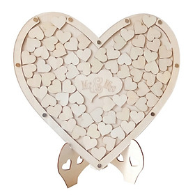 wood hearts DIY Wedding Guest Book Alternative Frame Drop Box Guestbooks With 75PCS Wooden Hearts Ornaments