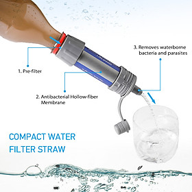 Outdoor Water Filter Straw Water Filtration System Water Purifier for Emergency Preparedness Camping Traveling
