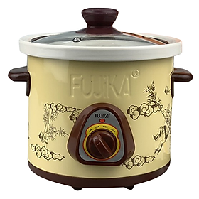 Mua Nồi Kho Cá  hầm cháo nấu chậm Fujika FJ-KC15/25 dung tích1.5/ 2.5L nắp kính  lòng trắng dùng điện-hàng chính hãng