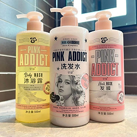 Dầu gội đầu Pink Addict 500ml cặp dầu gội xả phục hồi hư tổn giảm rụng tóc