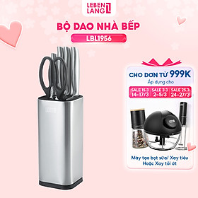 Bộ dao kéo 5 món Lebenlang LBL1956 gồm 4 dao và kéo, chất liệu thép không gỉ, tay cầm chống trơn trượt - hàng chính hãng