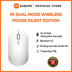 Chuột Không Dây Xiaomi Mi Dual Mode Wireless Mouse Silent Edition - Màu trắng - Hàng Chính Hãng
