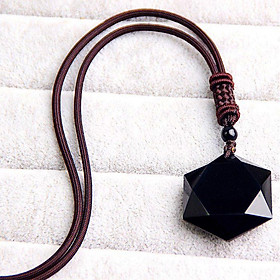 Dây Chuyền Vòng Đeo May Mắn Hình Lục Giác Vòng Đeo Đá Hexagram Obsidian